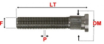 Pinnbult M12x1.5 / Splines 14,2mm Sparco